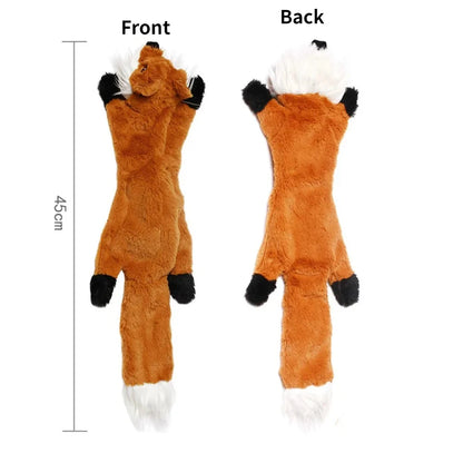 No Stuffing Plush Dog Toy Durable Squeaky Crinkle Animal