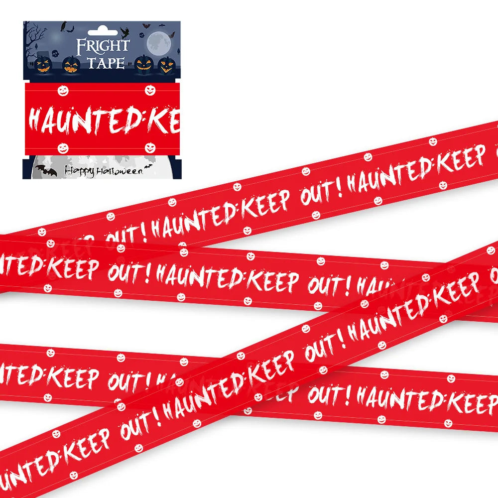 Halloween Warning Tape Plastic Skull Caution Line