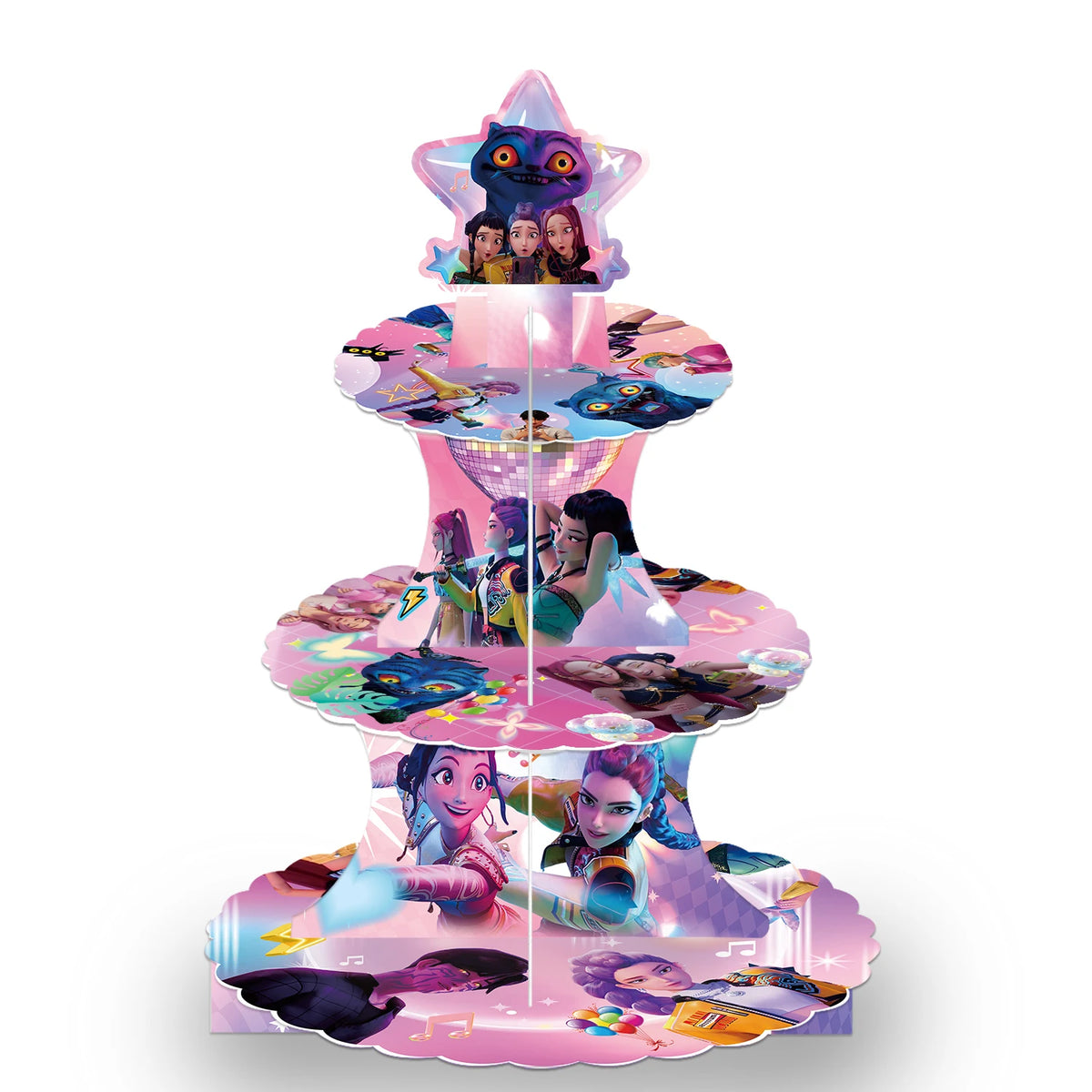 Three Layer Demon Hunter Cake Stand Kawaii Party Dessert Rack