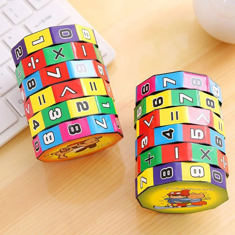 Math Cylinder Arithmetic Cube Toy Kids Counting Game