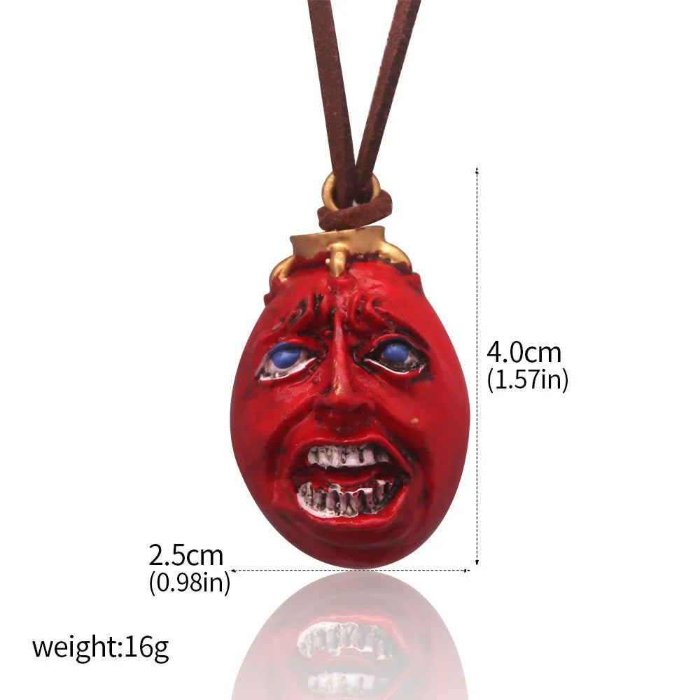 Fashing Popular Anime Red Elliptical Three-Dimensional Pendant Necklace Egg Of King Cosplay Arc Resin Pendant Accessories Gift