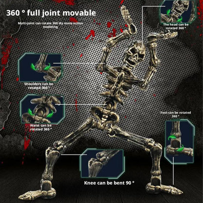 Halloween Magnetic Middle Ages Skeleton Posable Skeleton Human Shape Bones Halloween Haunted House Horror Props Skeleton Doll