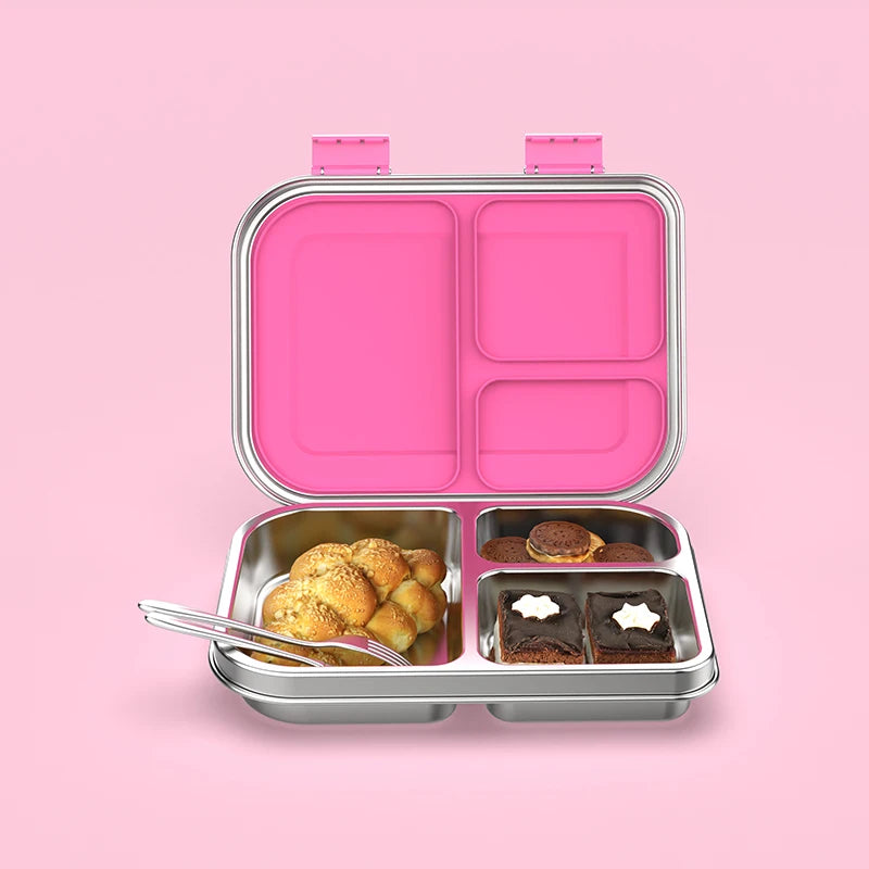 Stainless Steel Leakproof Bento Lunch Box, Sandwich Friendly, Food Safe, Compact, Perfect for Kids Lunch, Adult Lunch