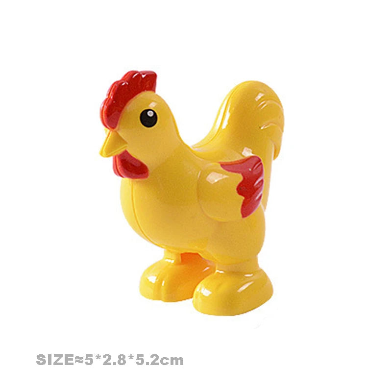 Big Size Building Blocks Cat Dog Pig Rabbit Model Accessories Compatible Bricks Farm Animals Set Assemble Education Toys For Kid