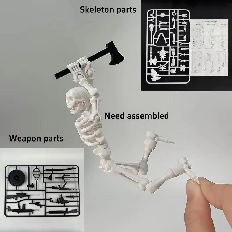 Halloween Toys Decor Multi-Jointed Movable Skeleton Action Figure Weapon Fit For Dummy Lucky 13 Action Figure Accessories