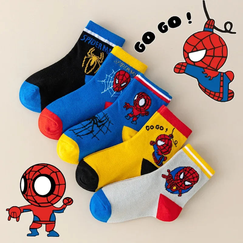 Children's Superhero Middle Tube Socks Kids Boys Soft