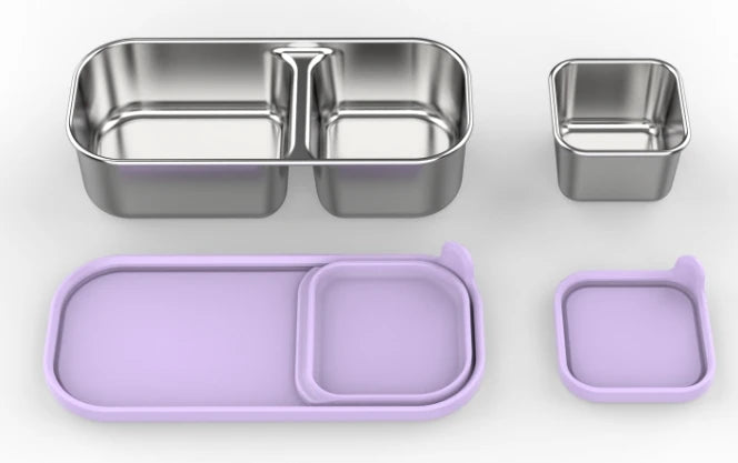 Stainless Steel Leakproof Bento Lunch Box, Sandwich Friendly, Food Safe, Compact, Perfect for Kids Lunch, Adult Lunch