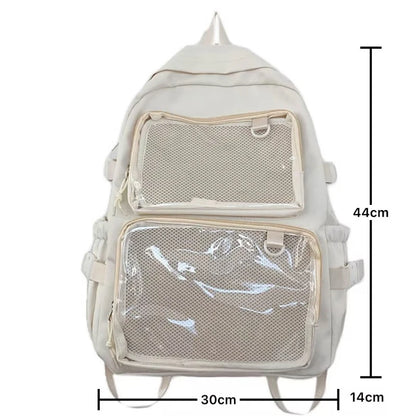 Japanese Style Transparent Ita Bag Backpack College Student Daypack
