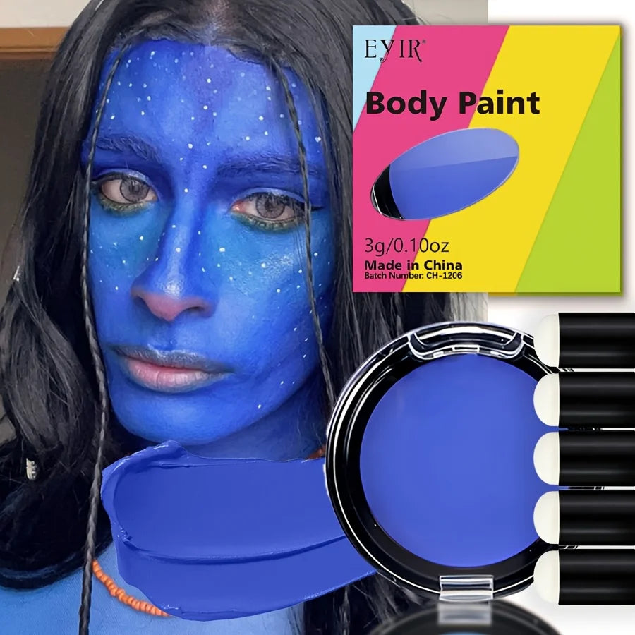 12 Color Cream Body Paint UV Reactive Face Paint Palette Color Changing Makeup Kit DIY Body Art Festival Party Makeup Set Ideas