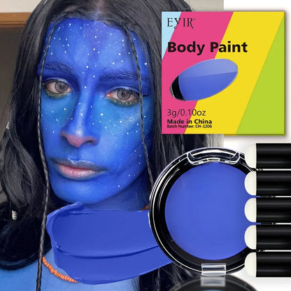 12 Color Cream Body Paint UV Reactive Face Paint Palette Color Changing Makeup Kit DIY Body Art Festival Party Makeup Set Ideas