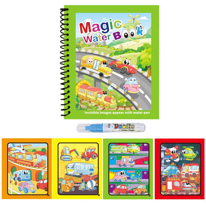 Magic Water Drawing Book Reusable Mess Free Coloring Set
