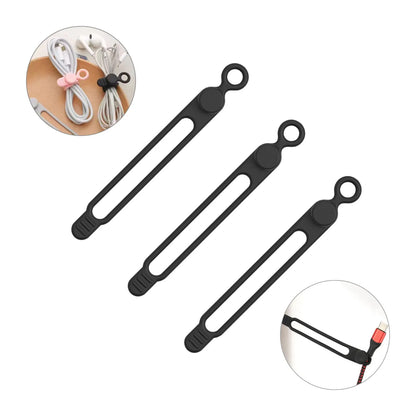 Silicone Cable Ties Reusable Cord Organizer Elastic Wire Straps