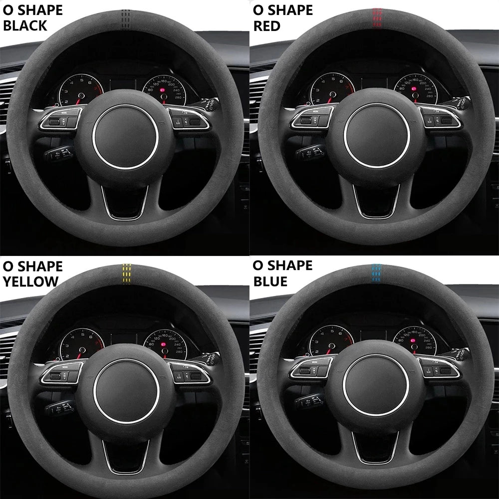Suede Car Steering Wheel Cover Breathable Non Slip Wrap
