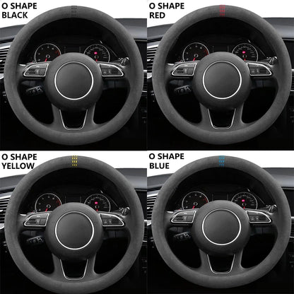Suede Car Steering Wheel Cover Breathable Non Slip Wrap