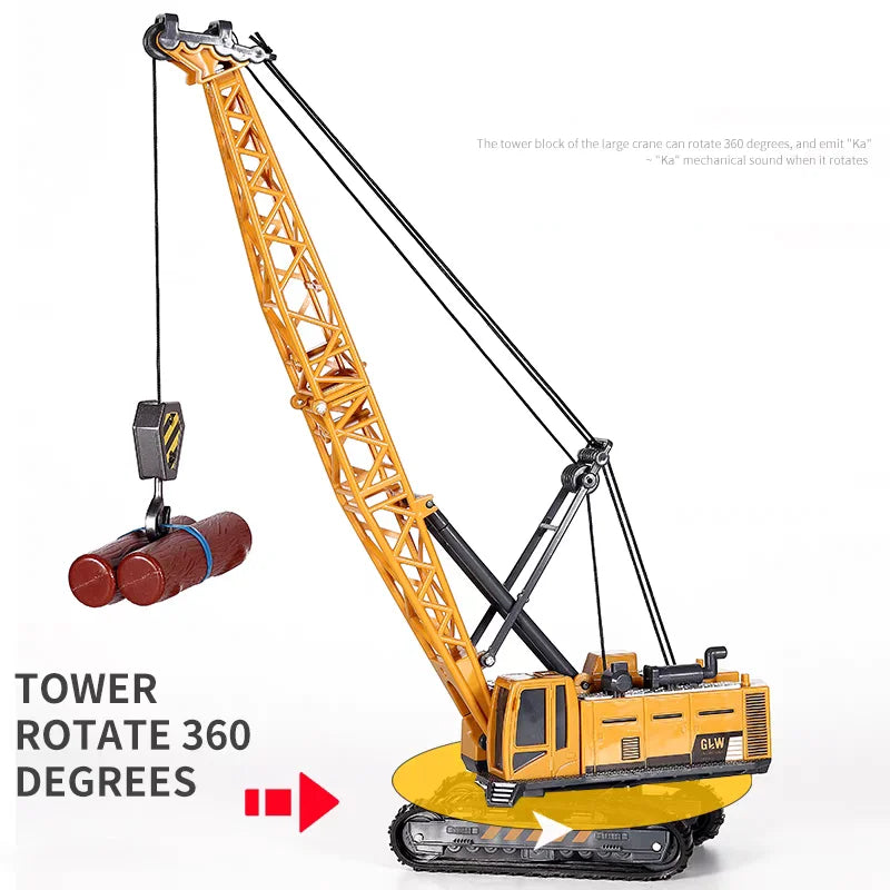 Engineering Diecast Toys for Boys Alloy+Plastic Tractor Excavator Backhoe Crane Bulldozer Kids Truck Children Vehicle Model Gift