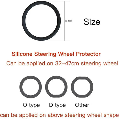 Silicone Steering Wheel Cover Anti Slip Car Grip 14-16 Inch