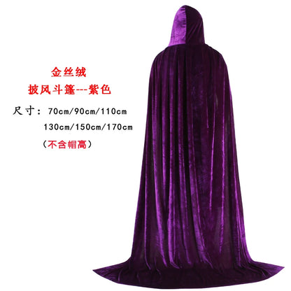 Hooded Joker Role Playing Medieval Long Horn Halloween Party Male and Female Adult Mage Witchcraft Robe Hidden Dress Easter Hall