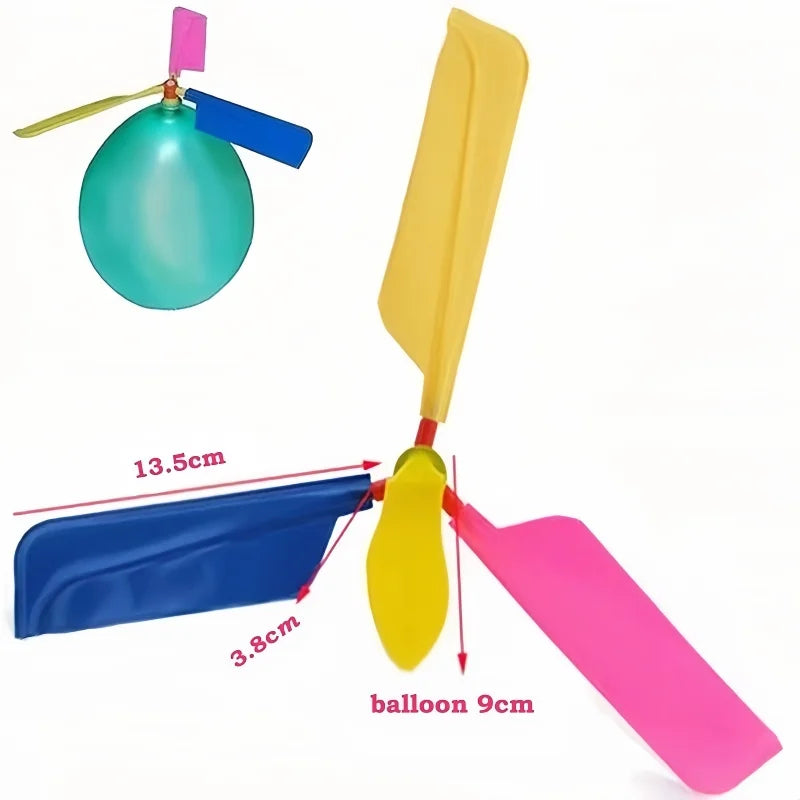 Balloon Helicopter Propeller Toy DIY Whistle Set