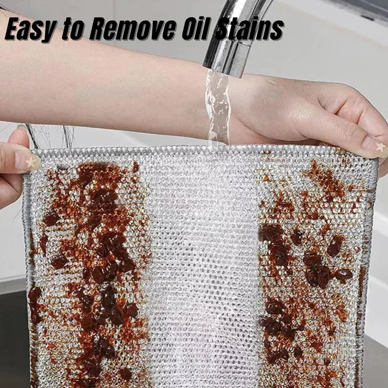 Wire Dishcloth Rags For Kitchen Scrubber Metal Steel