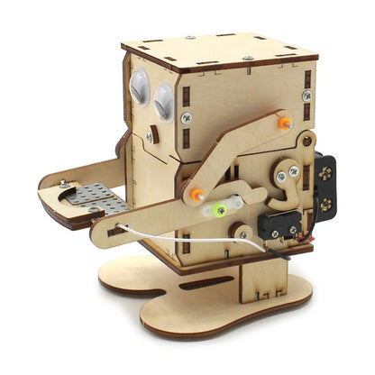 DIY Coin Eating Robot Wood Kit STEM Science Experiment