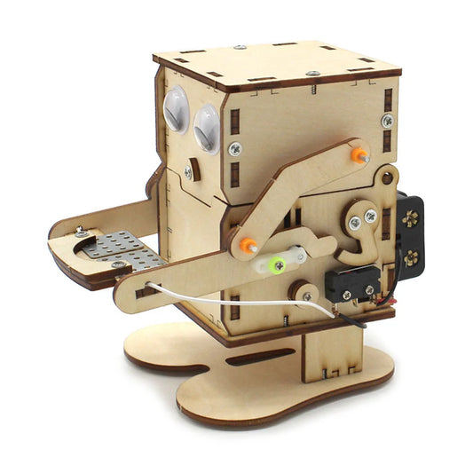 DIY Coin Eating Robot Wood Kit STEM Science Experiment