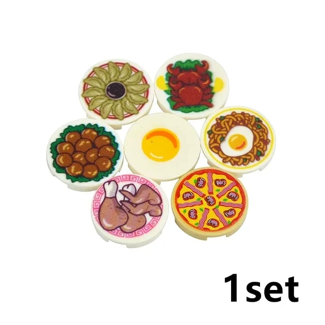 City Food Building Blocks Set Play Food MOC Bricks