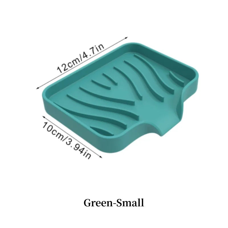 Silicone Drain Soap Box Bathroom Anti Slip Sink Tray Dish