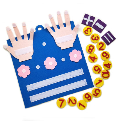 Felt Finger Numbers Math Toy - Toddler Counting Game
