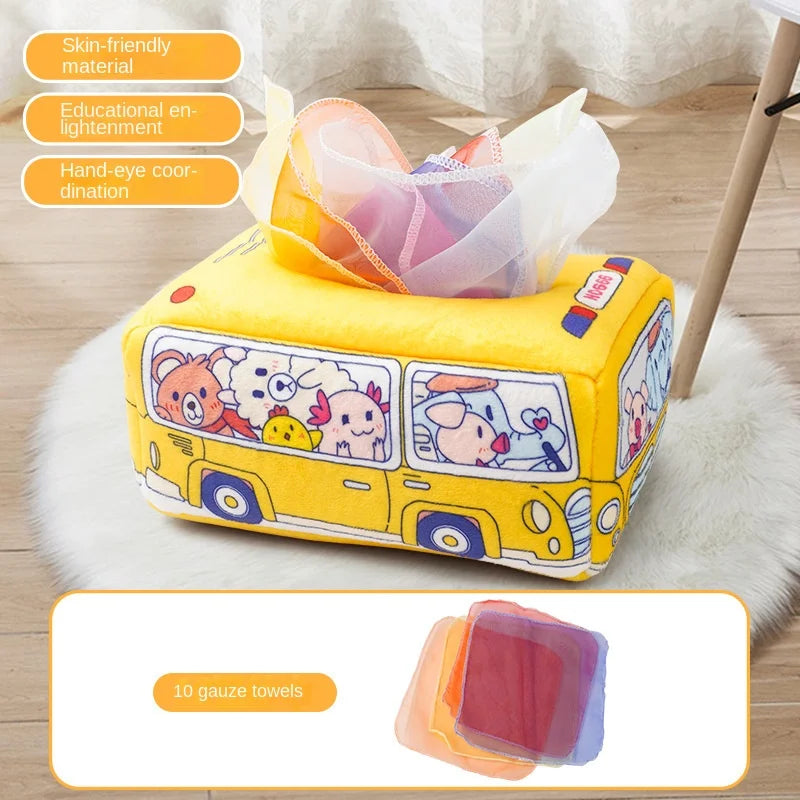 Baby Montessori Magic Tissue Box Sensory Crinkle Toy