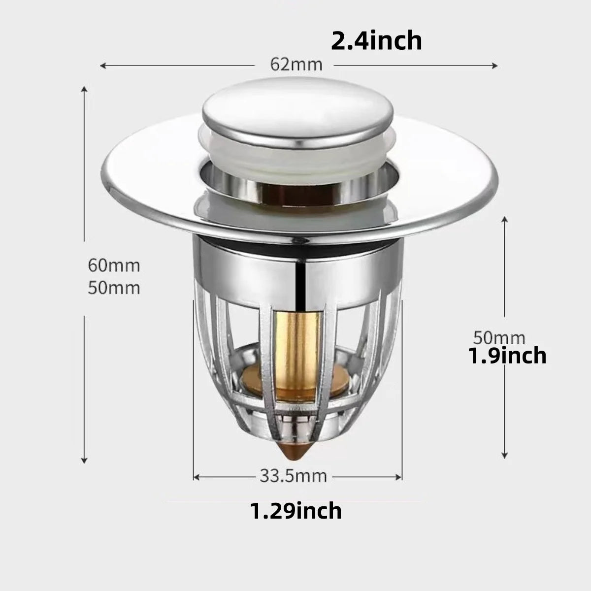 Universal Rebound Drain Plug Filter Basin Pop-up Stopper