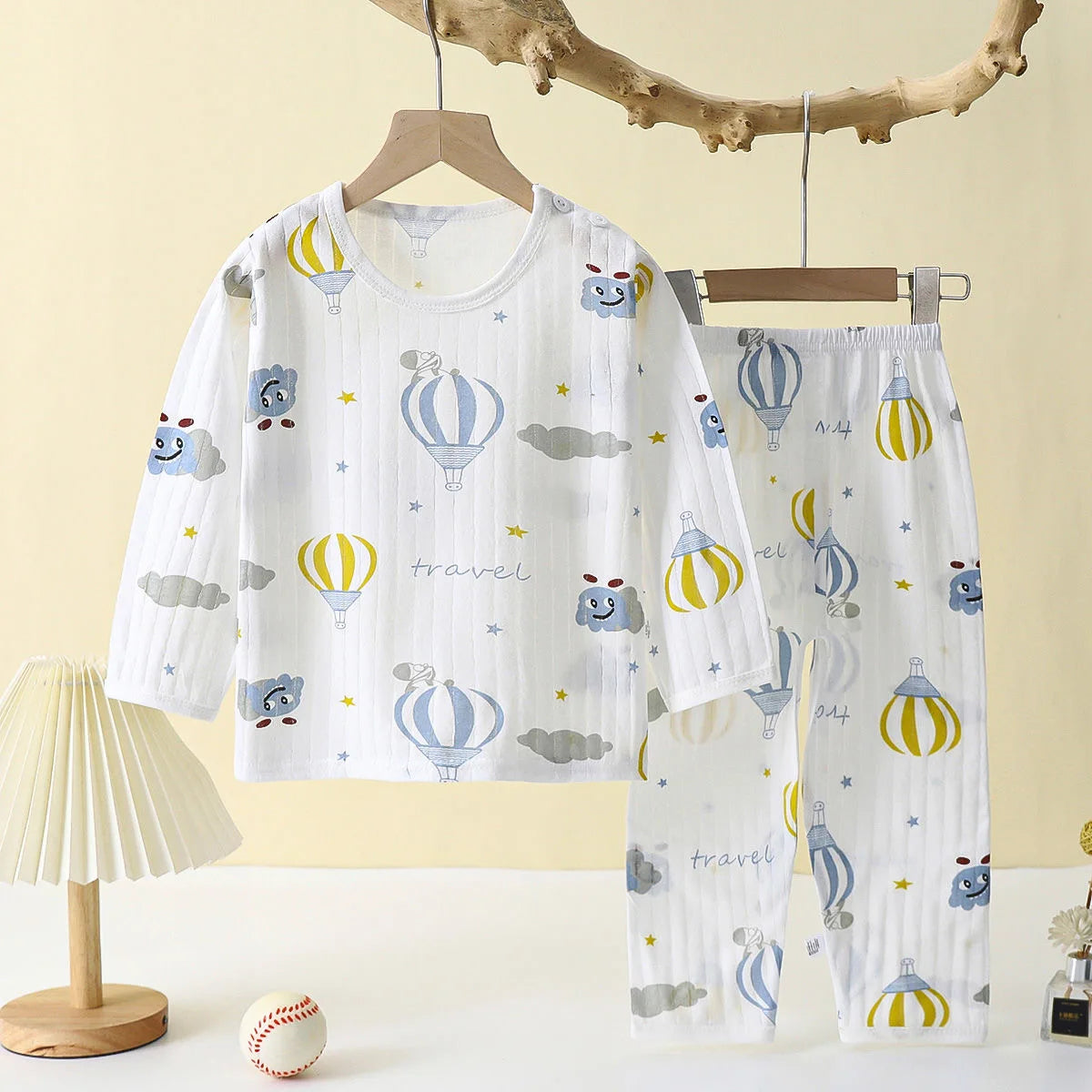 Baby Cotton Pajamas Set Long Sleeve Toddler Sleepwear