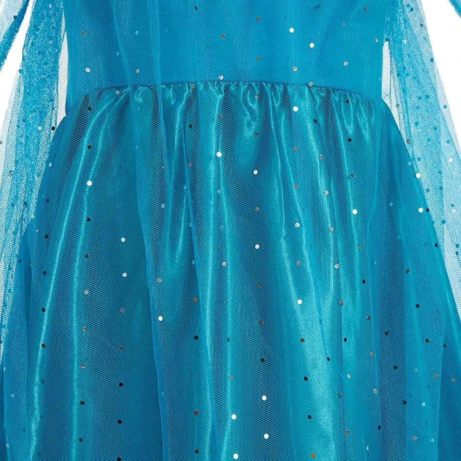 Snow Queen Halloween Princess Dress Long Cloak Costume