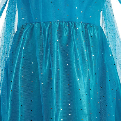 Snow Queen Halloween Princess Dress Long Cloak Costume