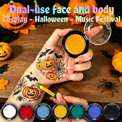12 Color Cream Body Paint UV Reactive Face Paint Palette Color Changing Makeup Kit DIY Body Art Festival Party Makeup Set Ideas