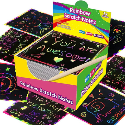 Rainbow Scratch Paper Art Set Scratch Off Notes Pack