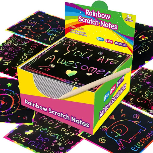 Rainbow Scratch Paper Art Set Scratch Off Notes Pack