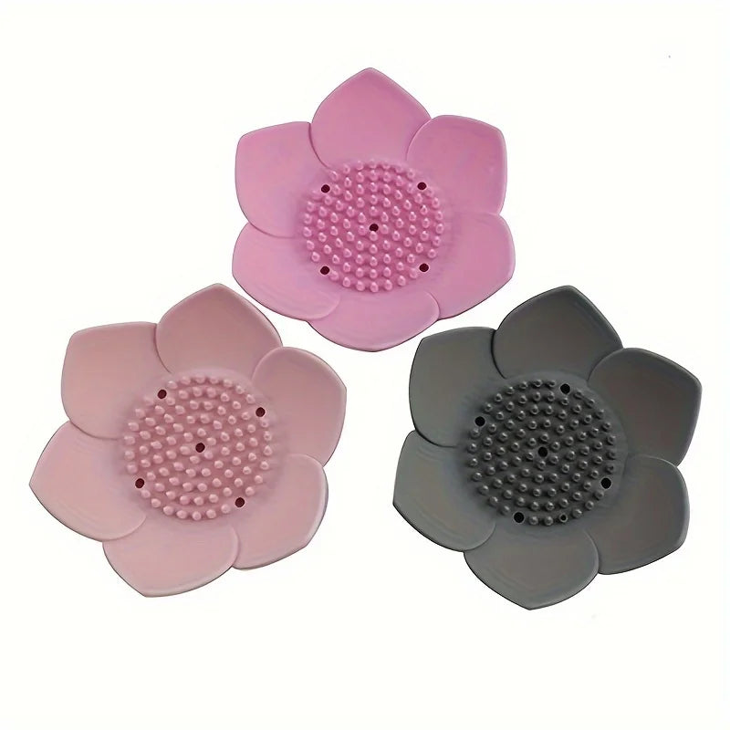 Bathroom Soap Box Lotus Design Silicone Soap Holder