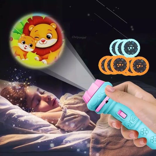 Kids Projector Flashlight Toy Bedtime Story Light 10 Cards