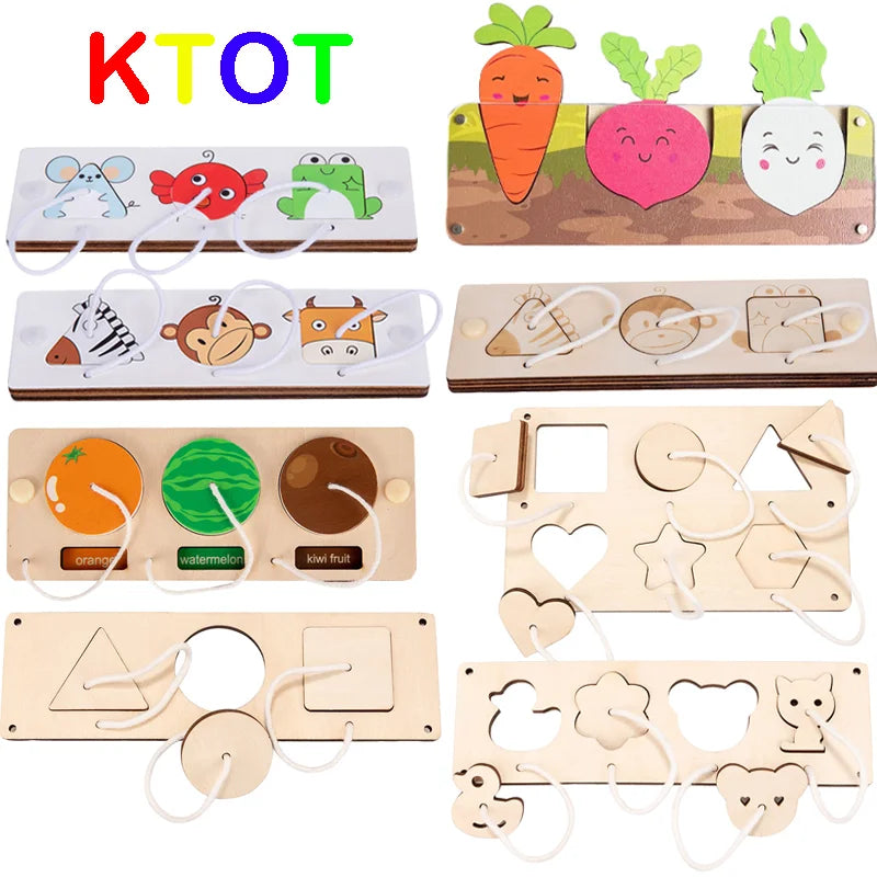 Wooden Busy Board Accessories Life Skills Training Board