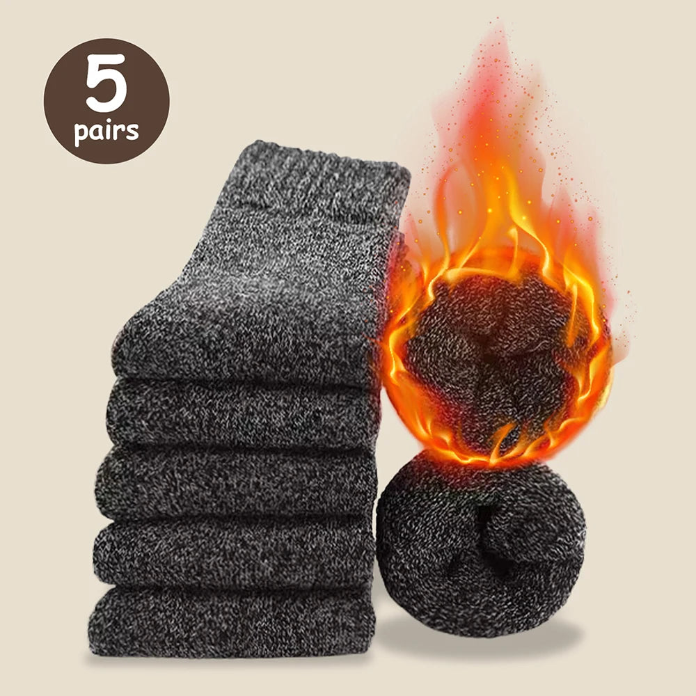 Thick Towel Mid Calf Warm Socks Men Snow Boot Socks