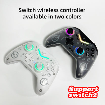 CM-619 Wireless Controller Supports IOS/Android/PC/Switch2, Dual Motor Gamepad with Dazzling Light and Program Buttons
