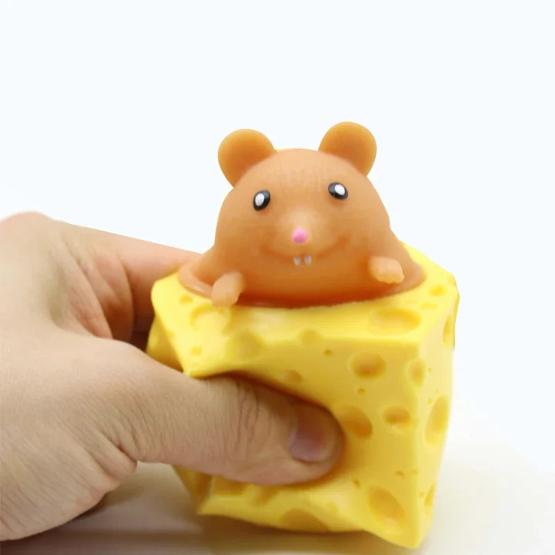 Cheese Mouse Cup Decompression Squeeze Toys Stress Relief