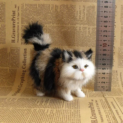 Simulation Cat Plush Toy Realistic Stuffed Kitten Model