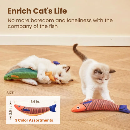 Catnip Fish Cat Plush Toy Interactive Teeth Grinding Chew