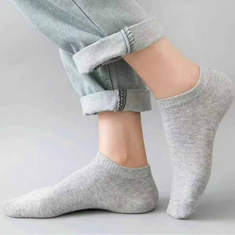 Unisex Ankle Socks Solid Color Cotton Running 10 Pack