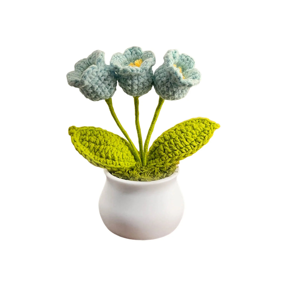 Crochet Sunflower Car Decor Hand Knitted Potted Flower