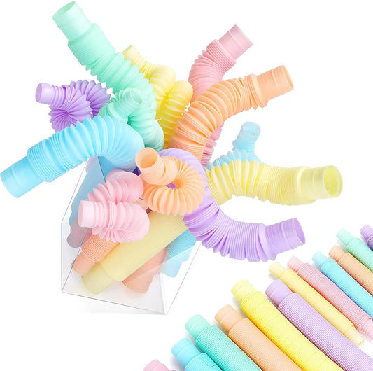 Mini Pop Tube Sensory Fidget Toy 4 Pack Stretch Building