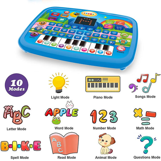 Kids Educational Tablet Toy Literacy Math Electronic Keyboard