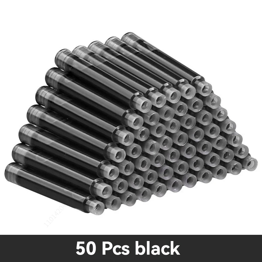 12-60PCS/Set Colourful Ink Sac Fountain Pen Ink Cartridges Refills Ink 3.4mm Refillable Refills Drawing School Office Supplies
