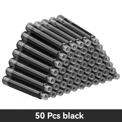 12-60PCS/Set Colourful Ink Sac Fountain Pen Ink Cartridges Refills Ink 3.4mm Refillable Refills Drawing School Office Supplies